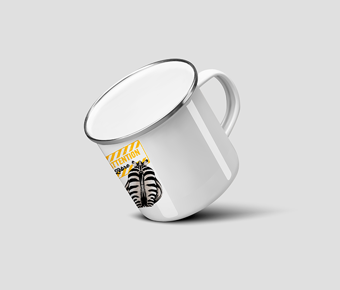 Mug émaillé - Attention au zèbre !